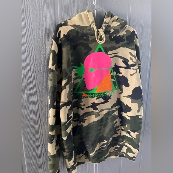 **Rare** Vintage The Flaming Lips Camo Heavyweight Sweatshirt Hoodie - Picture 3 of 7